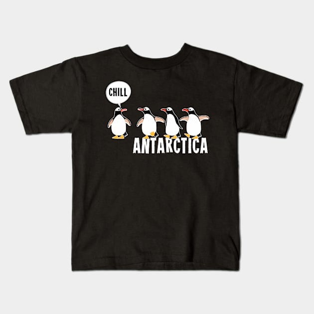 Antarctica With Penguin Family Kids T-Shirt by SnugFarm